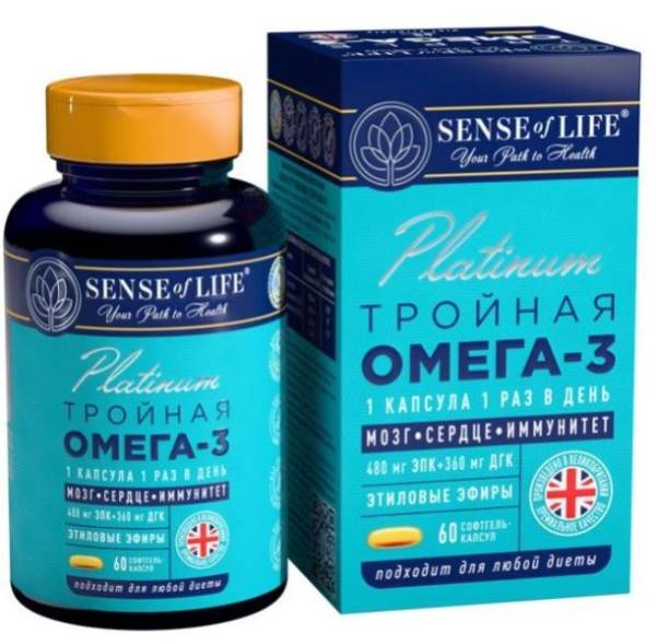 Омега-3 здоровье всего организма SENSE of life 60 капсул фотография